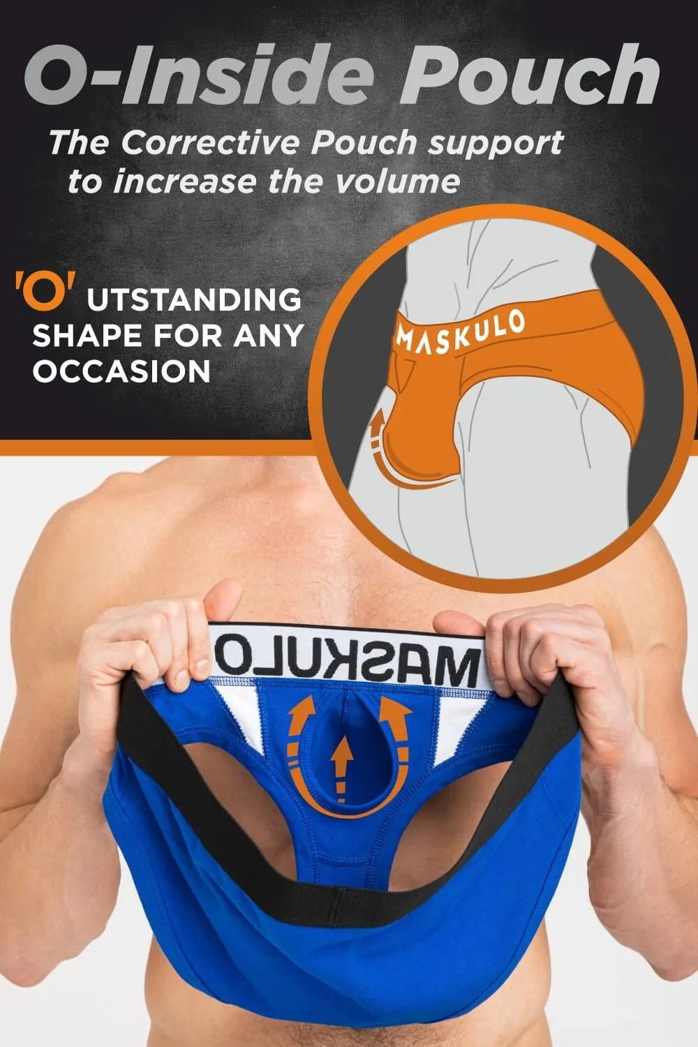 CAPTAIN - A Briefs with O - Inside - POUCH. Blue Royal and White - Maskulo - MBR141-Y1 - Maskulo EU Global Online Store
