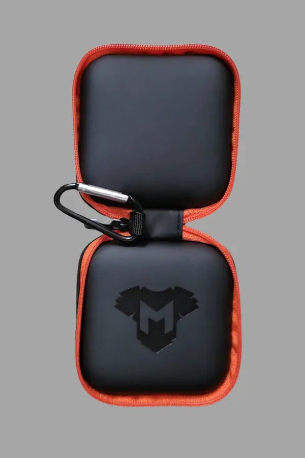 Jax Wanderlust Mini Zip Case with Carabiner in Black and Orange from Maskulo Global (EU) online Store