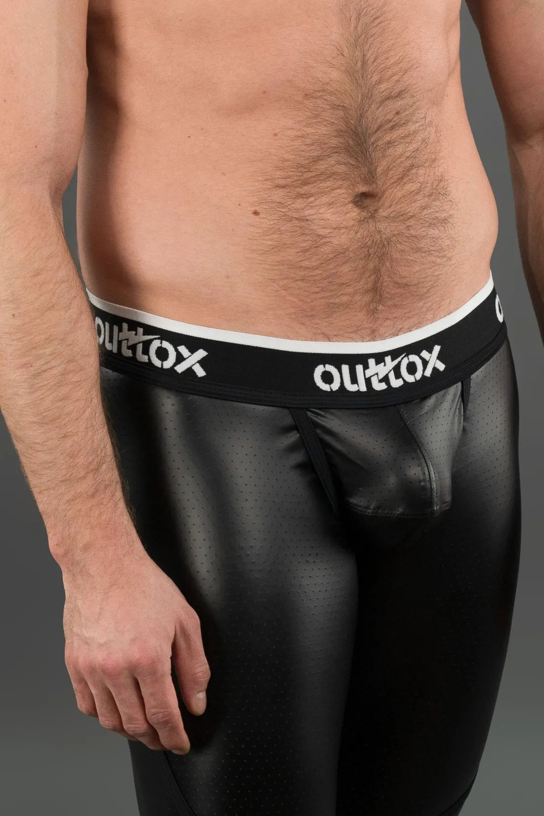 Outtox. Zippered Rear Leggings with Snap Codpiece. Black - Outtox - XLG106 - Y1 - Maskulo EU Global Online Store