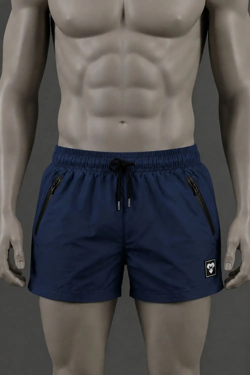 Jedd Synther weiche Shorts mit Reißverschlusstaschen. Blau Marine