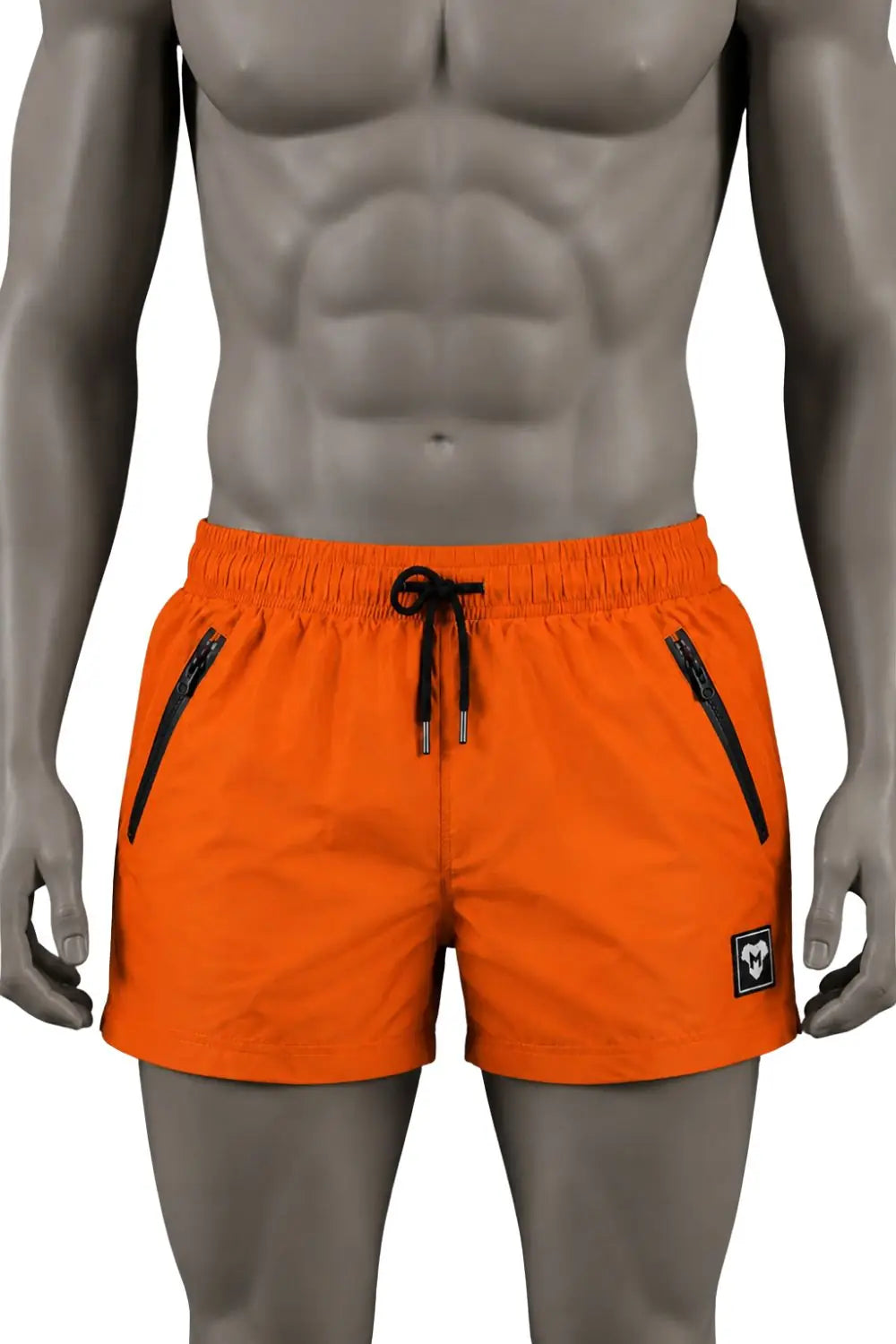 Jedd Synther Weiche Shorts mit Reißverschlusstaschen. Orange