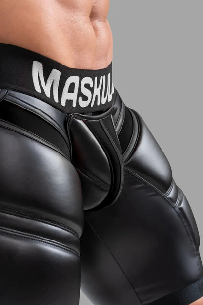 Black cycling shorts for men with a big bulge design, size M, product MSH111-Y2 from Maskulo Global EU online store.
