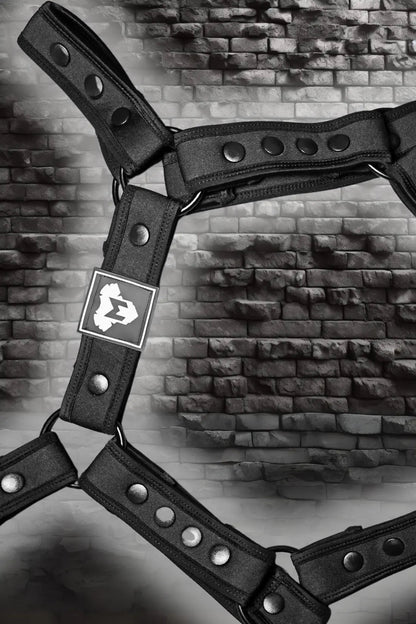 Jaxon Hexguard neoprene body harness in black from Maskulo Global (EU) online store. Stylish and durable accessory.