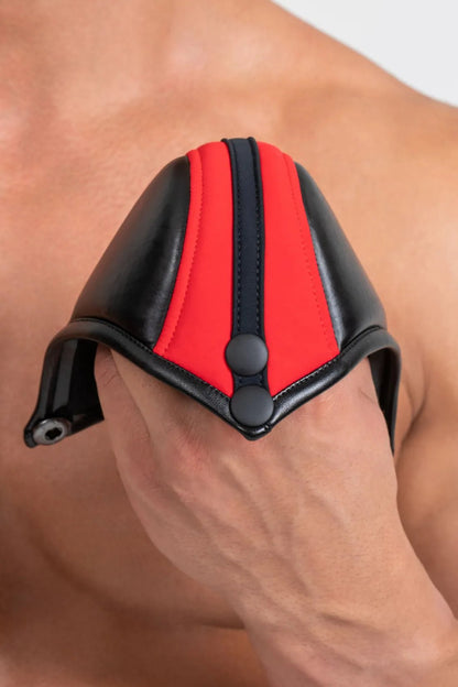 Black and red leggings by Maskulo, designed for a big bulge. Size M.