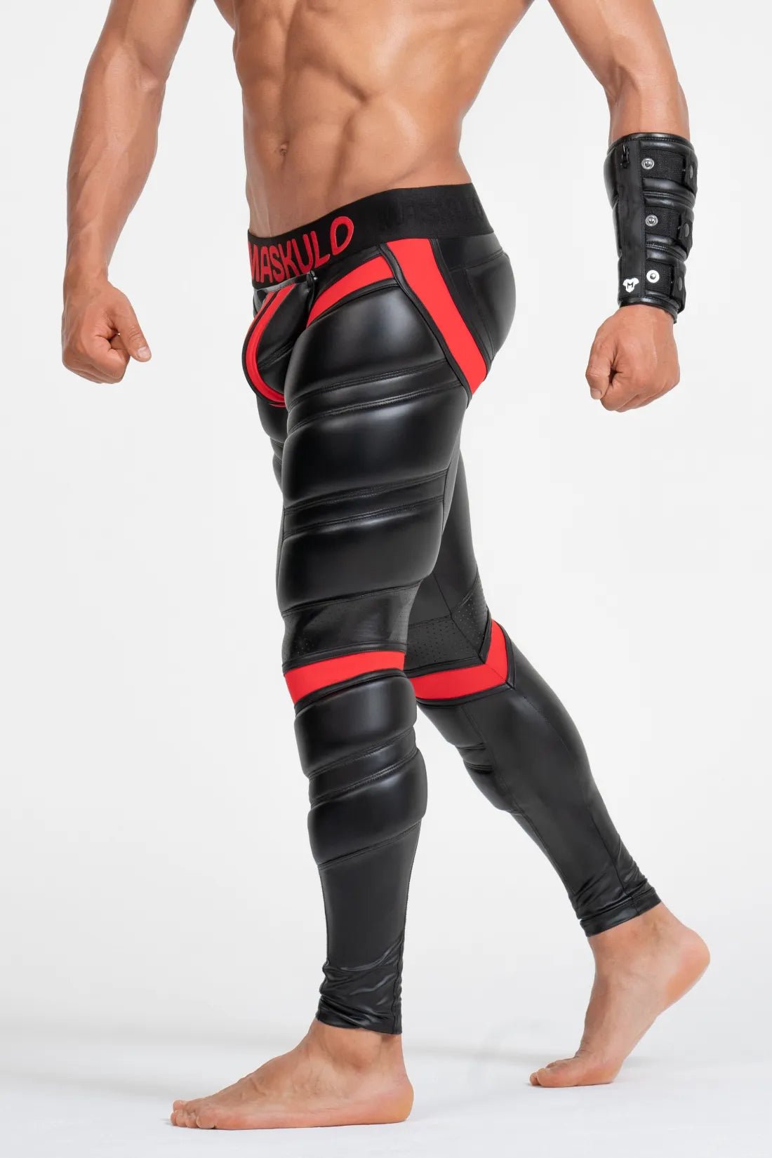 Maskulo Global Leggings Big Bulge Black/Red. Men&