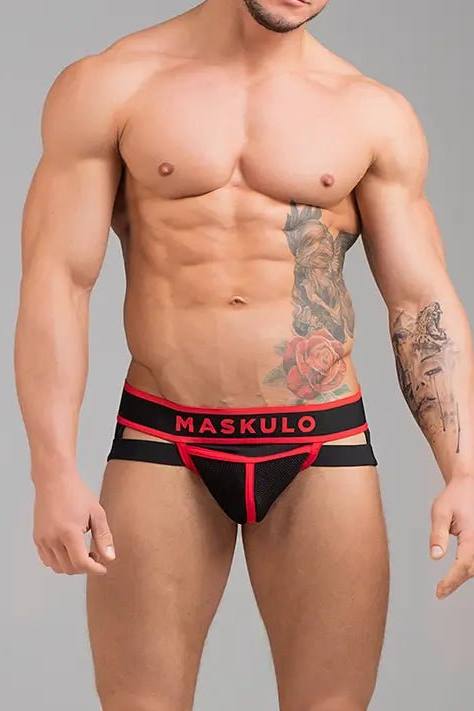 Life Jockstrap. Cotton. Red + Black