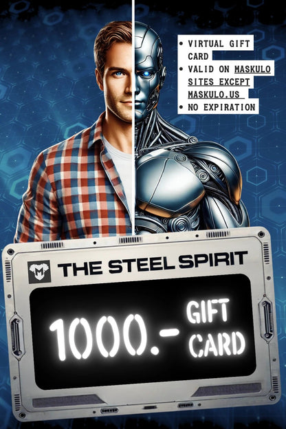 Maskulo Global &quot;The Steel Spirit&quot; Gift Card. Delivered via email. Use for menswear, redeemable online, no expiry.