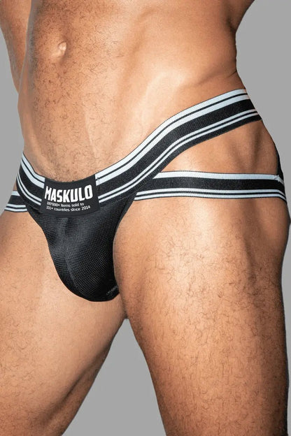 Maskulo Rock Peacefield Black Everyday Briefs. Nylon-mesh pouch, double-layered nylon/spandex for comfort, elasticity, and breathability.