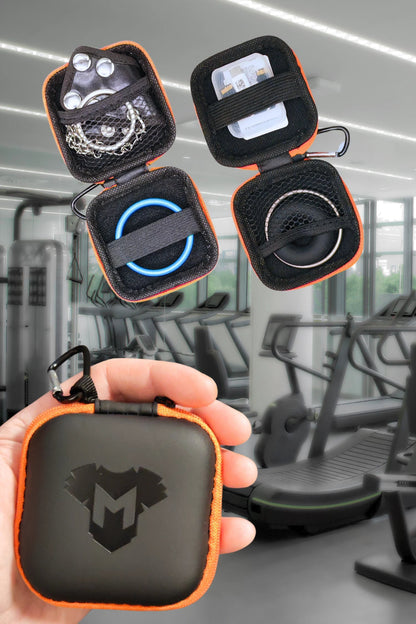 Black and orange Jax Wanderlust mini zip case with carabiner from Maskulo Global (EU) online store.