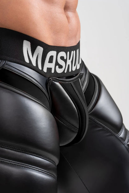 Black leggings with a big bulge detail from Maskulo, Global (EU) online store. Apparel and accessories.