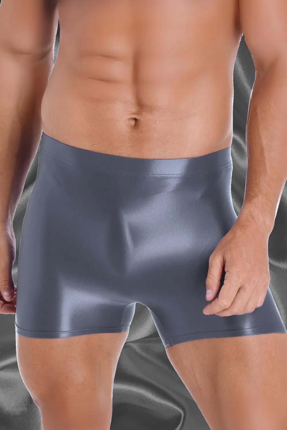 Wayne Ironsilk Tight Silky Shorts: Wet Look Gloss - Maskulo. Free Ship.