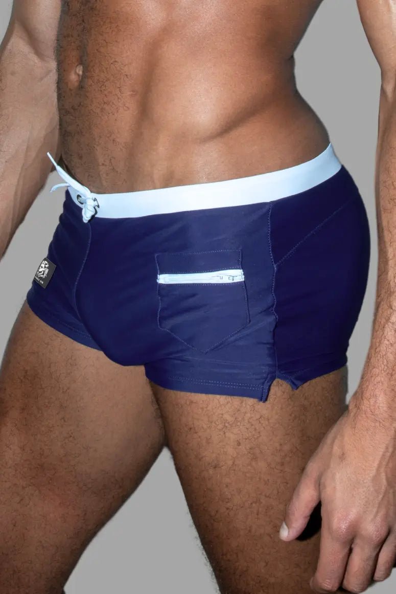 Evan Chase Summer Club Shorts with a Pocket in Blue and White by Maskulo. Style MSH258. Comfortable and stylish short design.