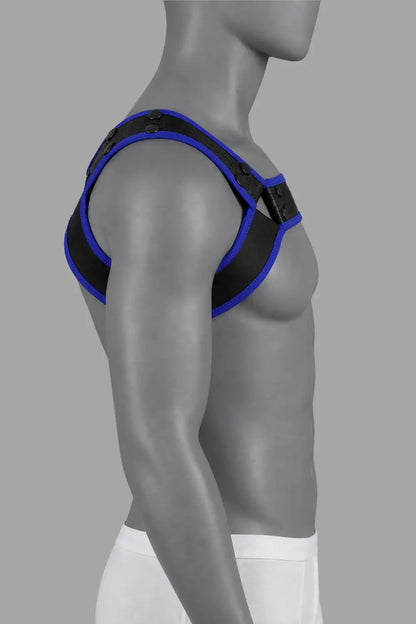 Outtox by Maskulo. Bulldog Harness with Snaps. Black and Blue - Outtox by Maskulo - XHR122-Y1- Maskulo EU Global Online Store