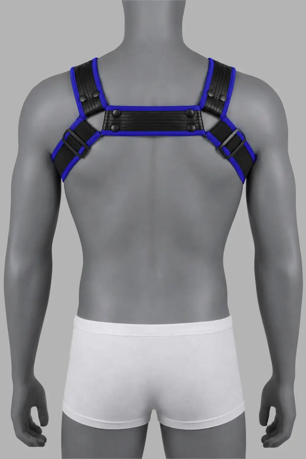 Outtox by Maskulo. Bulldog Harness with Snaps. Black and Blue - Outtox by Maskulo - XHR122-Y1- Maskulo EU Global Online Store