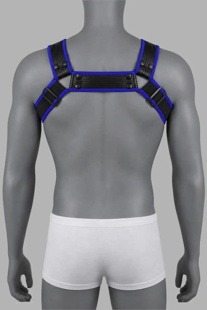 Outtox by Maskulo. Bulldog Harness with Snaps. Black and Blue - Outtox by Maskulo - XHR122-Y1- Maskulo EU Global Online Store