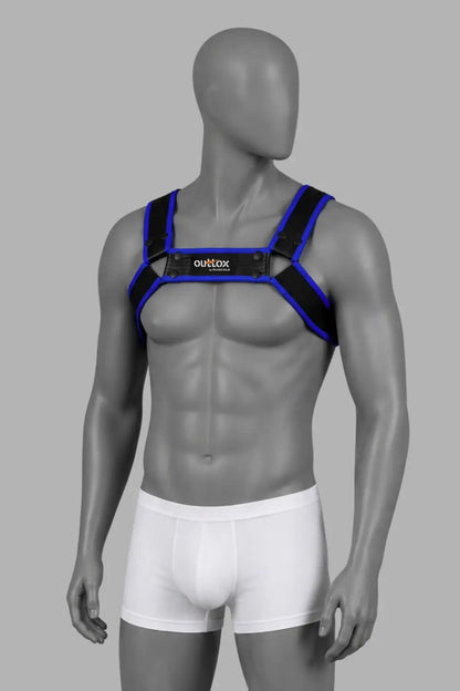 Outtox by Maskulo. Bulldog Harness with Snaps. Black and Blue - Outtox by Maskulo - XHR122-Y1- Maskulo EU Global Online Store