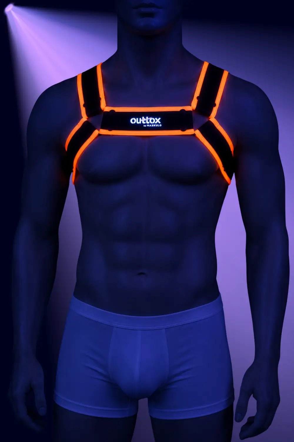 Outtox by Maskulo. Bulldog Harness with Snaps. Black and Orange - Outtox - XHR121-Y1- Maskulo EU Global Online Store