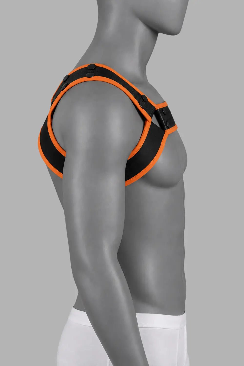 Outtox by Maskulo. Bulldog Harness with Snaps. Black and Orange - Outtox - XHR121-Y1- Maskulo EU Global Online Store