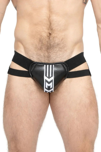 Skulla jockstrap in black and white from Maskulo, a male accessory/underwear piece. Features a bold skull design for an edgy look.