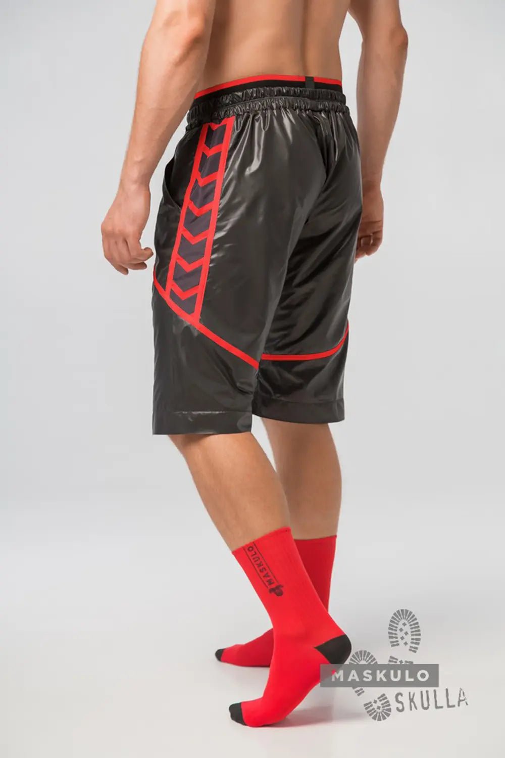 Skulla. Windbreaker Knee Shorts. Red - Maskulo - MSH120-Y1 - Maskulo EU Global Online Store