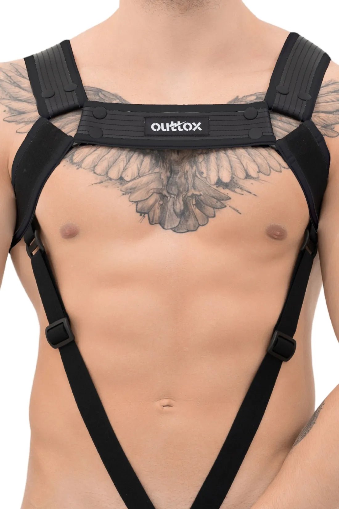 Maskulo Outtox black body harness with snaps. Men&