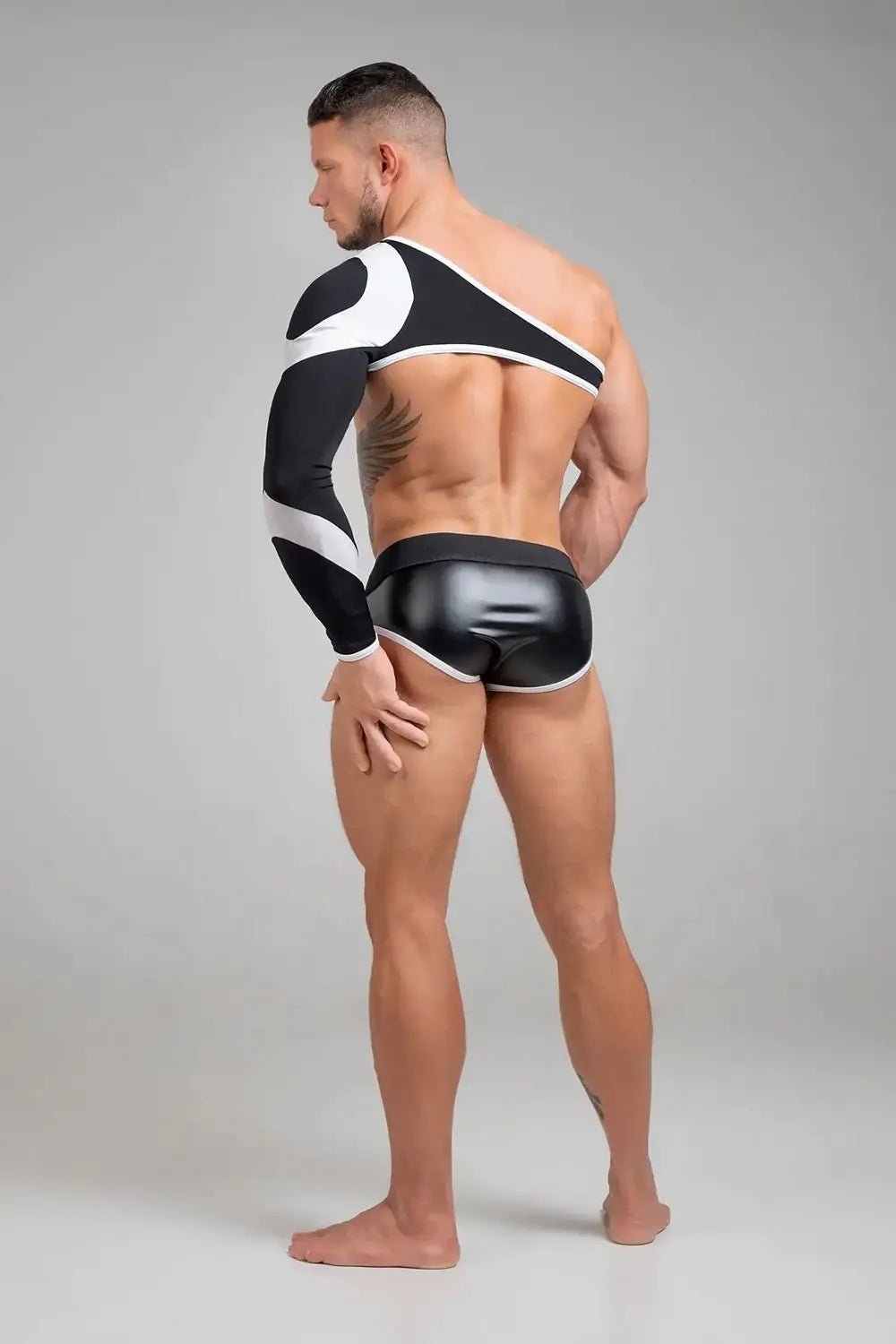 Youngero. Asymmetrical Long - Sleeved Crop Top. White Neon - Maskulo - MTP152-Y1 - Maskulo EU Global Online Store