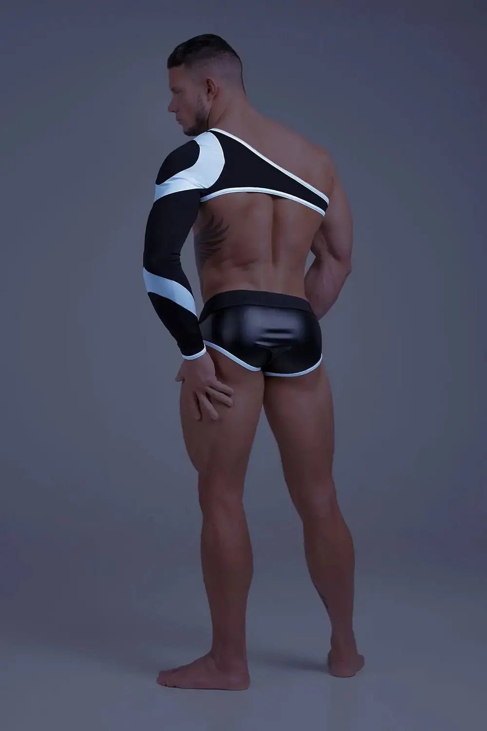 Youngero. Asymmetrical Long - Sleeved Crop Top. White Neon - Maskulo - MTP152-Y1 - Maskulo EU Global Online Store