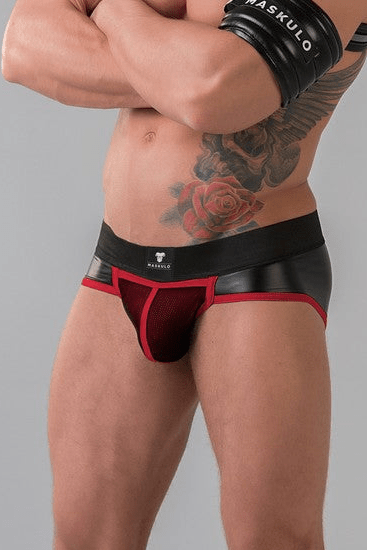 Youngero. Briefs. Mesh Codpiece. Regular Rear. Red - Maskulo - MBR153-Y1 - Maskulo EU Global Online Store