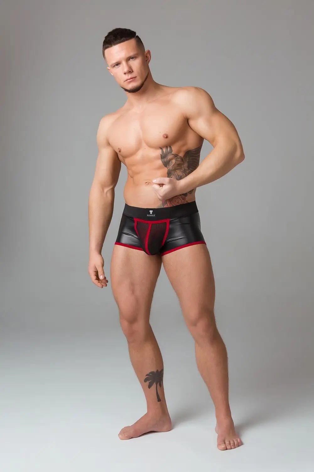 Youngero. Trunks. Mesh Codpiece. Open Rear. Red - Maskulo - MTR115-Y1 - Maskulo EU Global Online Store